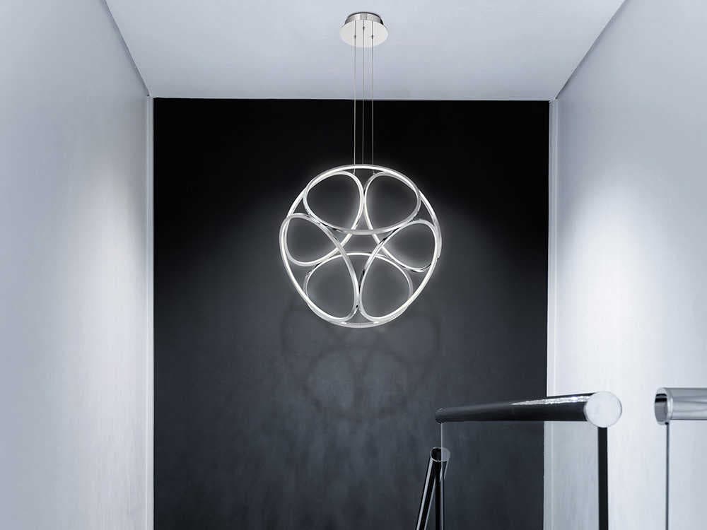 Eurofase Glenview 6-Light Chrome LED Geometric Pendant