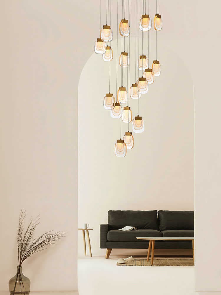 Eurofase Paget 19-Light9-Light Gold Glass LED Pendant