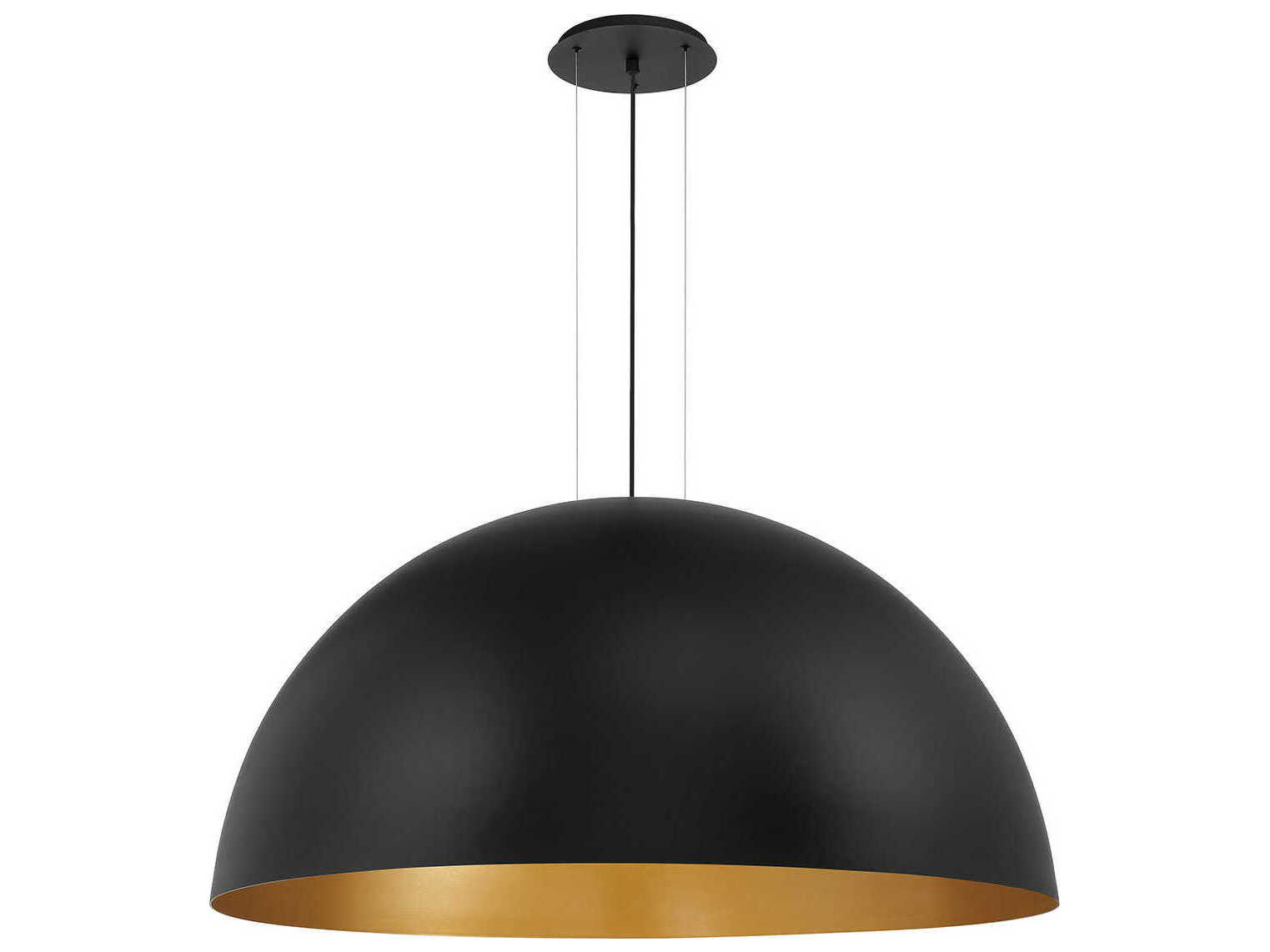 Eurofase Laverton 1-Light Gold Black Dome Pendant