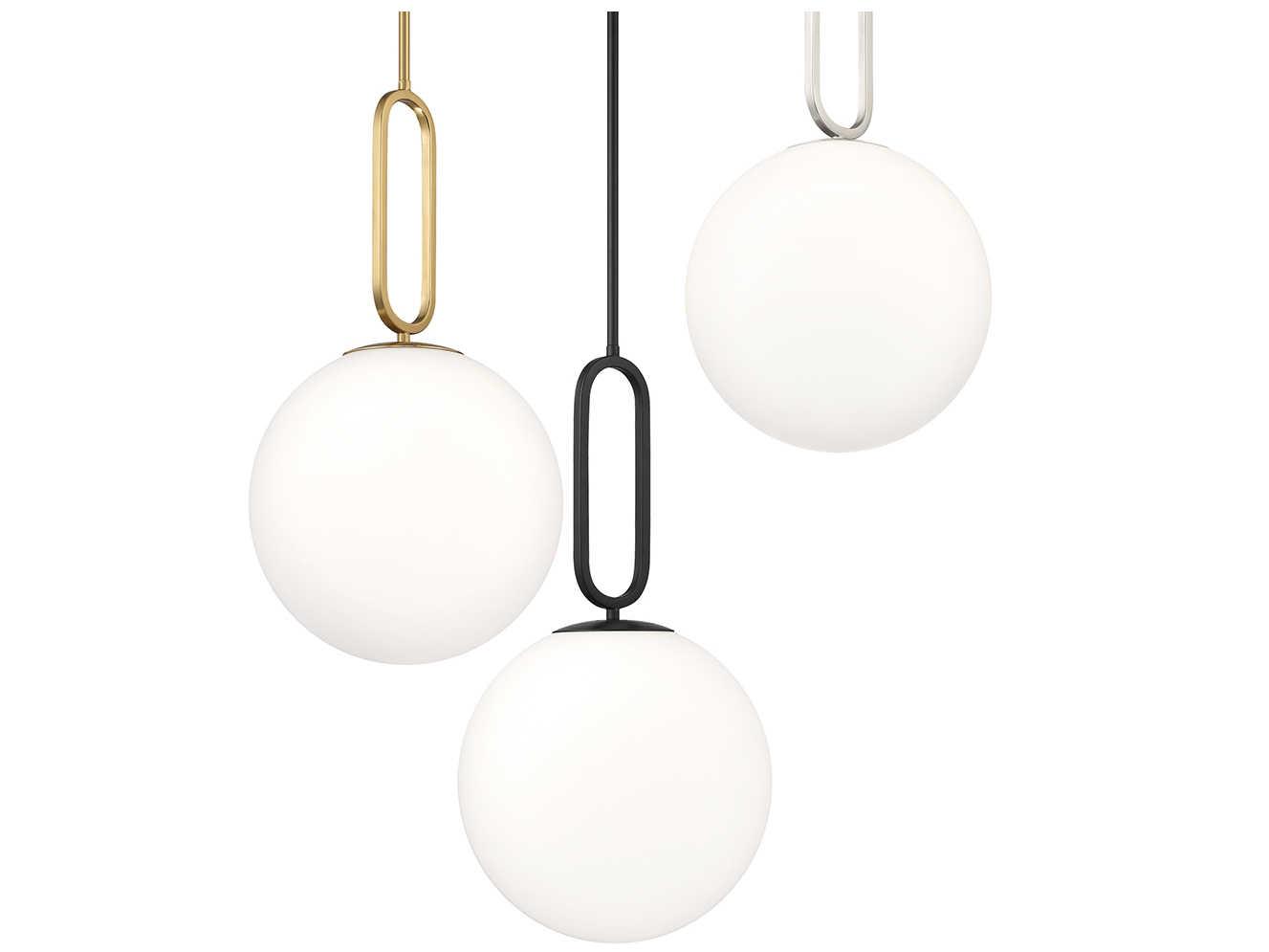 Eurofase Prospect 1-Light Acid Opal Matte Black Glass Globe Mini Pendant