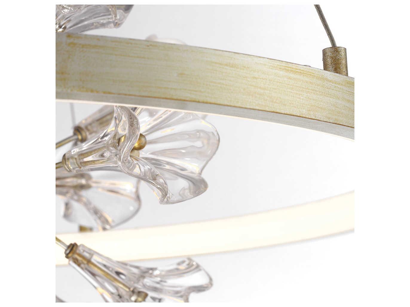 Eurofase Clayton Silver With Brushed Gold Glass LED Round Island Pendant