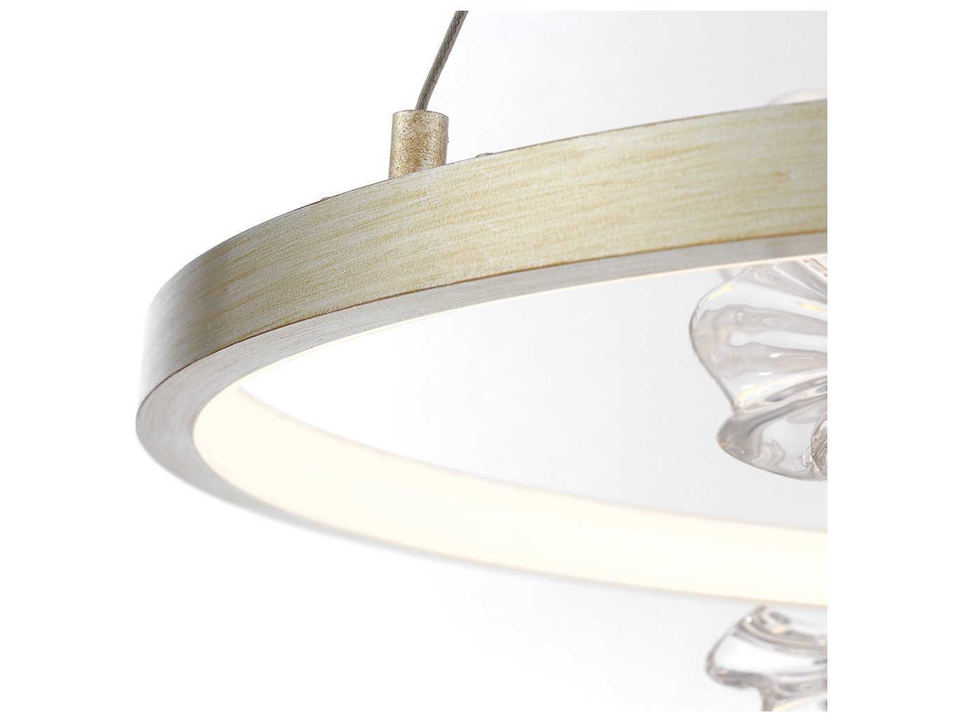 Eurofase Clayton Silver With Brushed Gold Glass LED Round Island Pendant