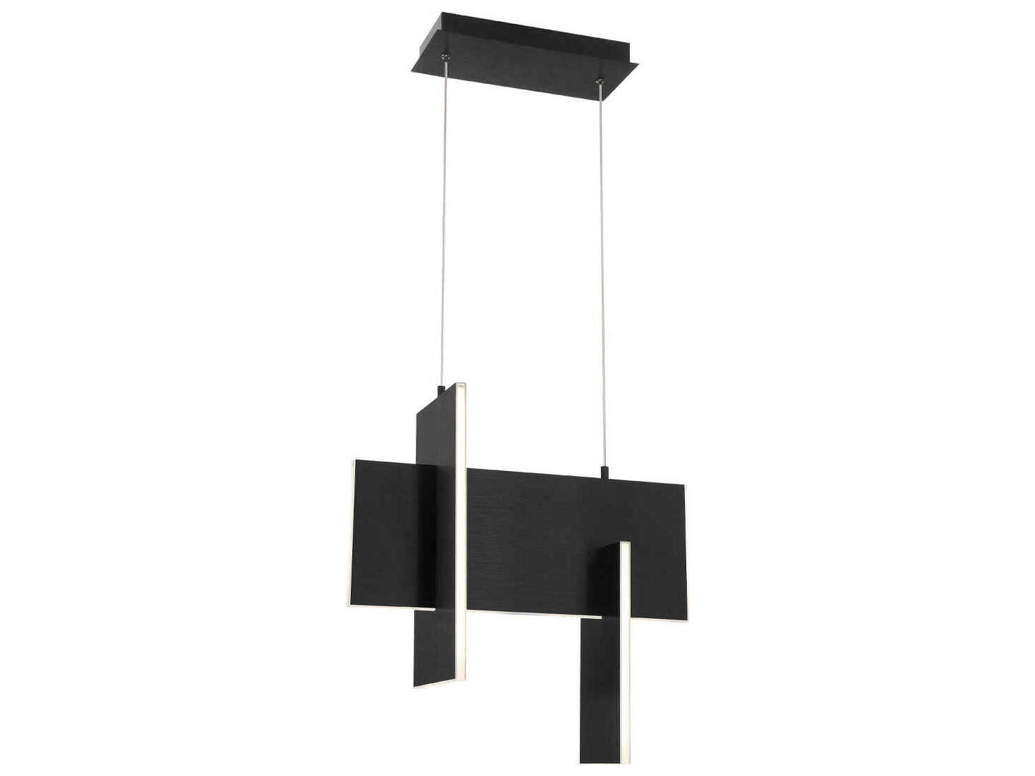 Eurofase Coburg 1-Light Black Geometric Linear Island Pendant