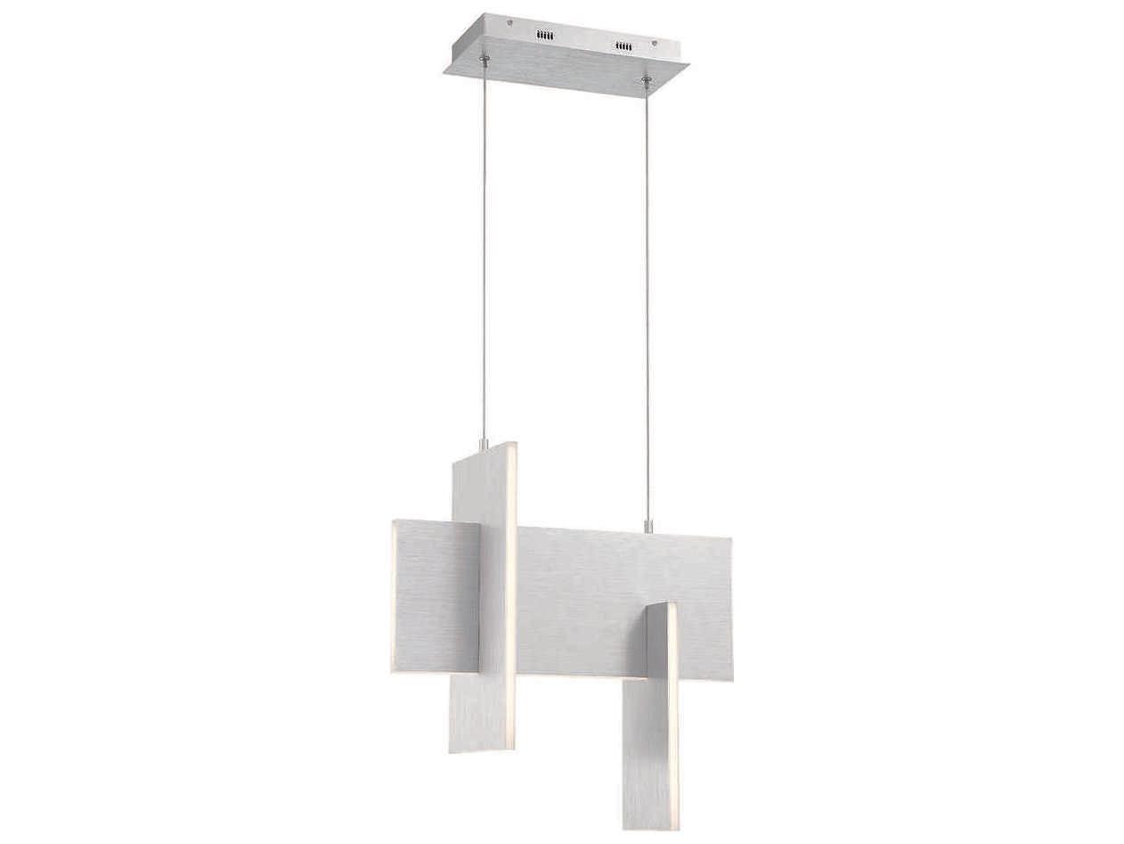 Eurofase Coburg 1-Light Aluminium Silver LED Geometric Linear Island Pendant