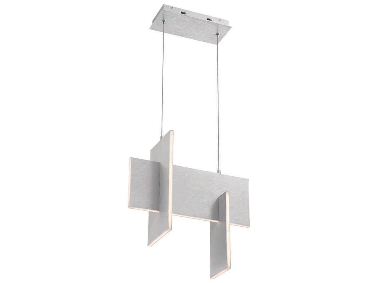 Eurofase Coburg 1-Light Aluminium Silver LED Geometric Linear Island Pendant