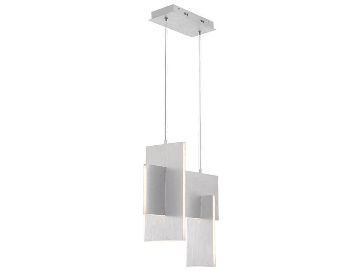 Eurofase Coburg 1-Light Aluminium Silver LED Geometric Linear Island Pendant