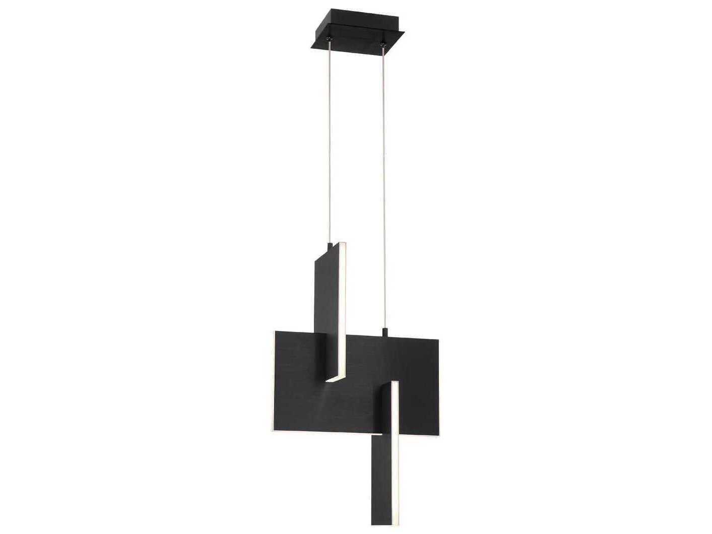 Eurofase Coburg 1-Light Black Geometric Linear Island Pendant