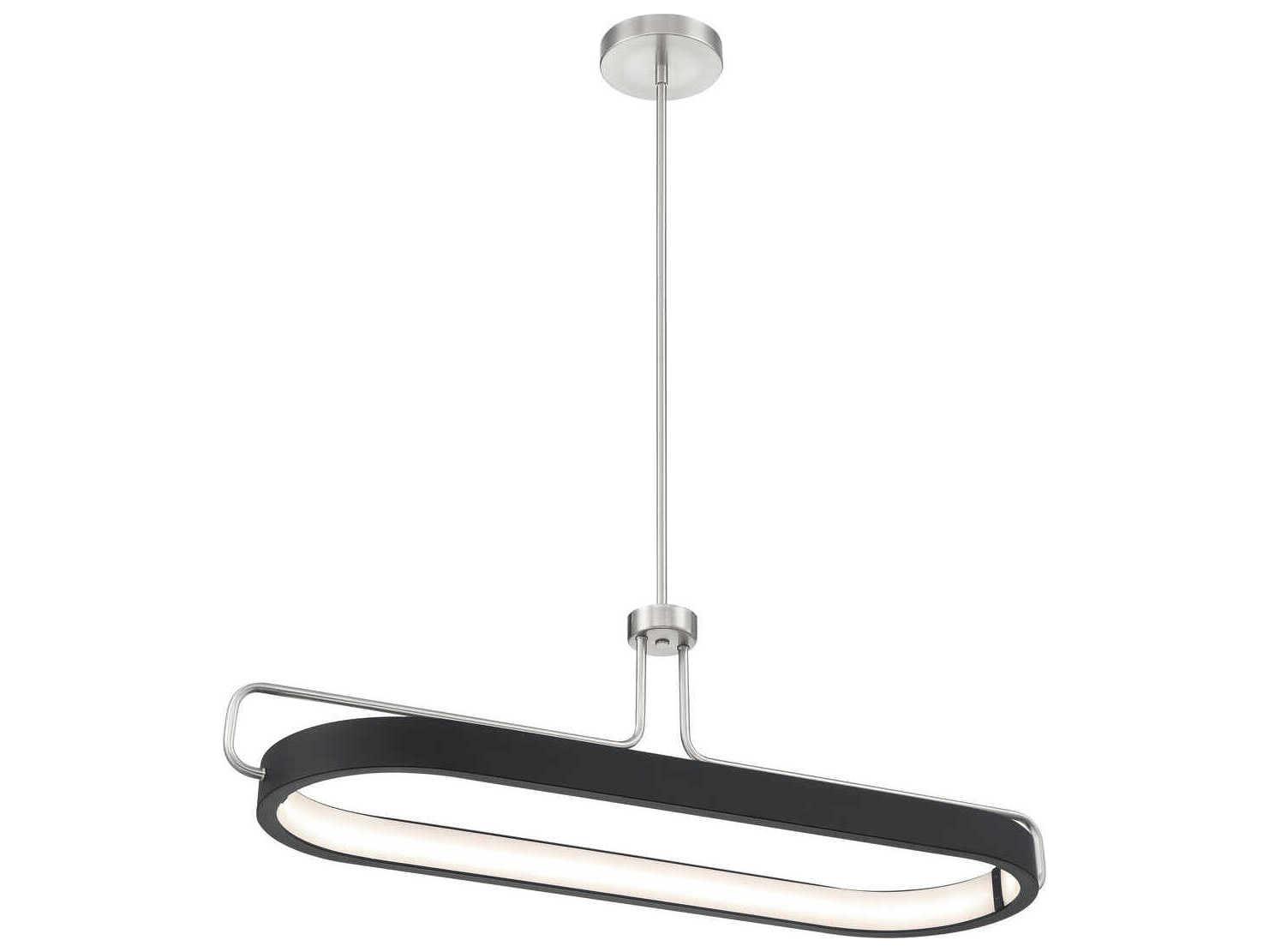 Eurofase Pemberton 1-Light Nickel Matte Black Round Island Pendant