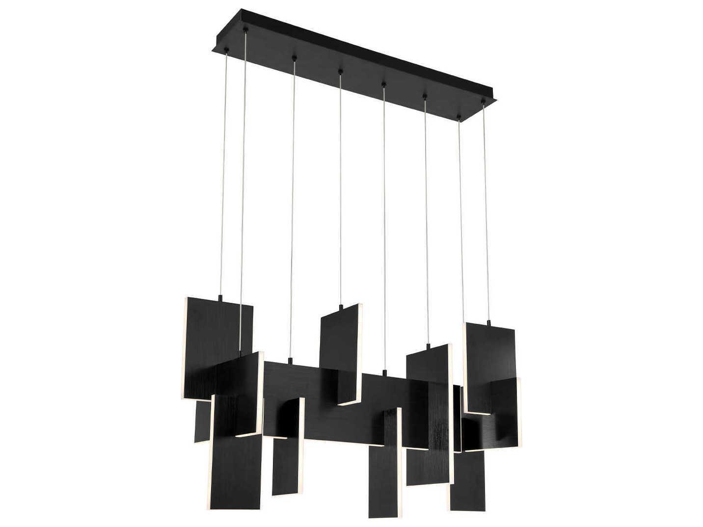 Eurofase Coburg 1-Light Black Geometric Linear Island Pendant
