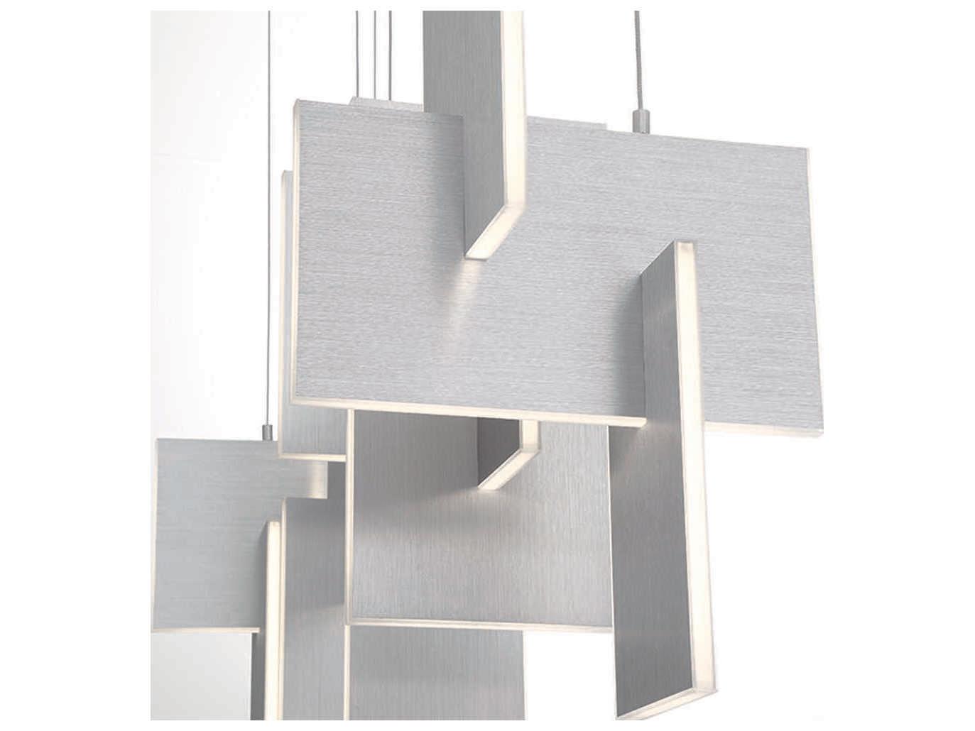 Eurofase Coburg 1-Light Aluminium Silver LED Geometric Linear Island Pendant