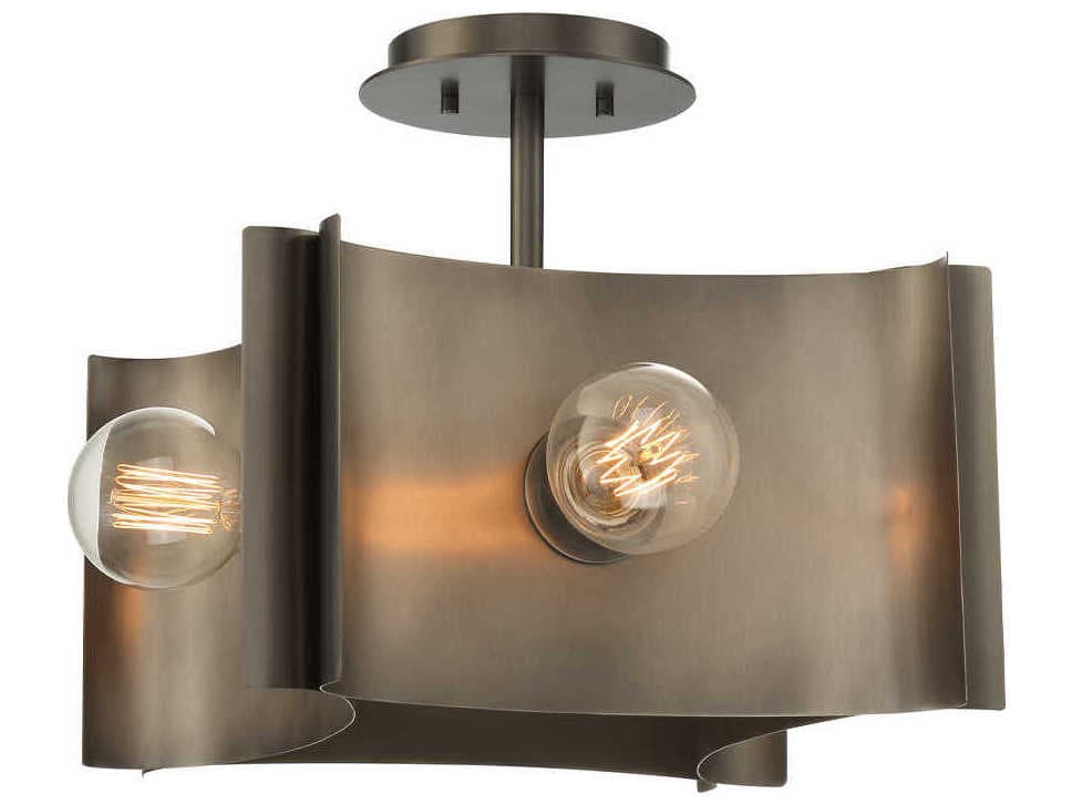 Eurofase Metallo 4-Light Vintage Nickel Black Semi Flush Mount