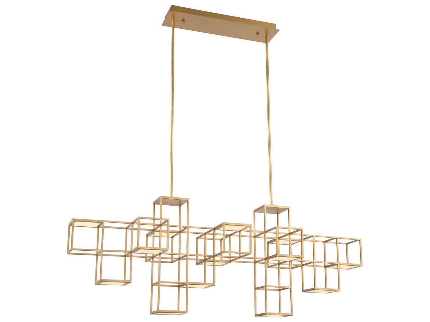 Eurofase Ferro 1-Light Gold Geometric Island Pendant