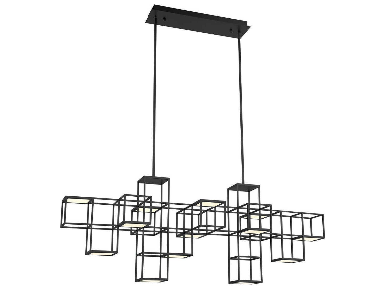 Eurofase Ferro 1-Light Black Geometric Island Pendant