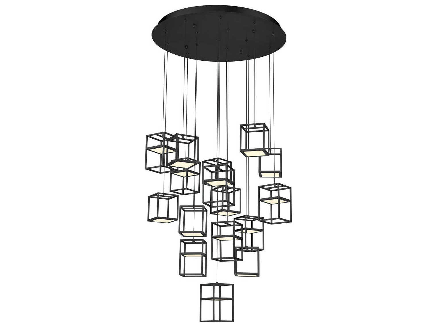 Eurofase Ferro 1-Light Black Geometric Pendant