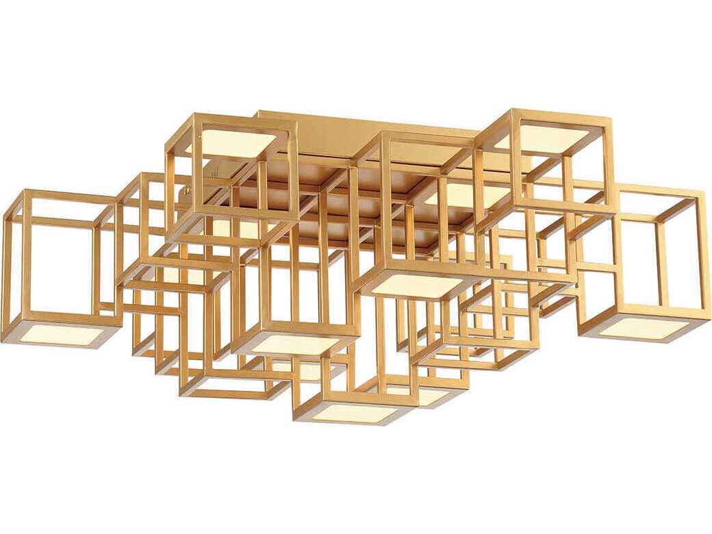 Eurofase Ferro 1-Light Gold Geometric Flush Mount