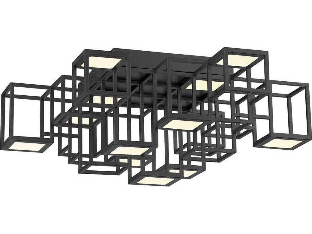 Eurofase Ferro 1-Light Black Geometric Flush Mount