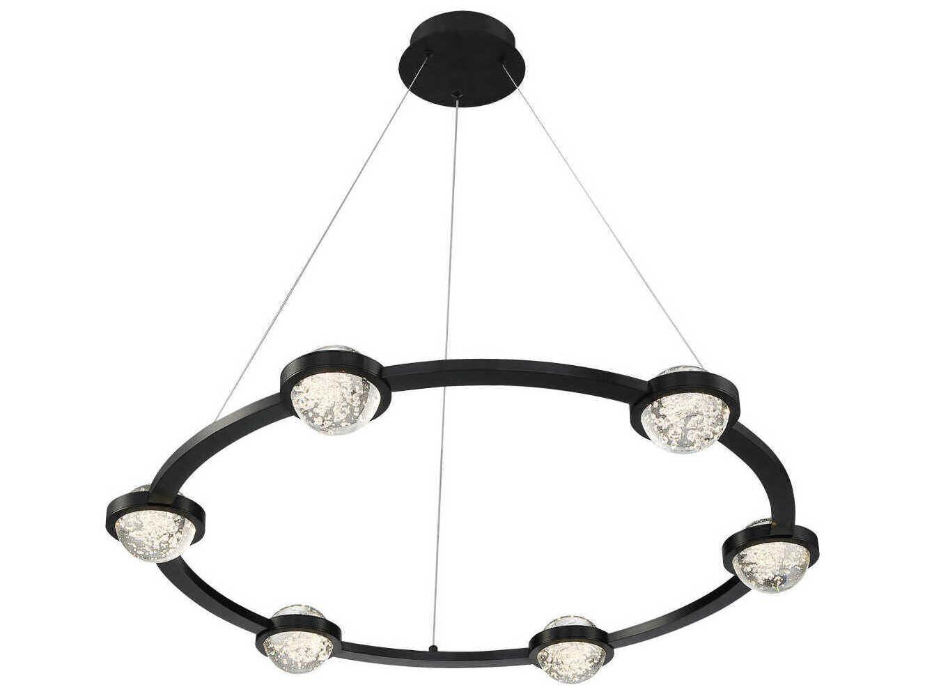 Eurofase Circolo Black Globe Chandelier