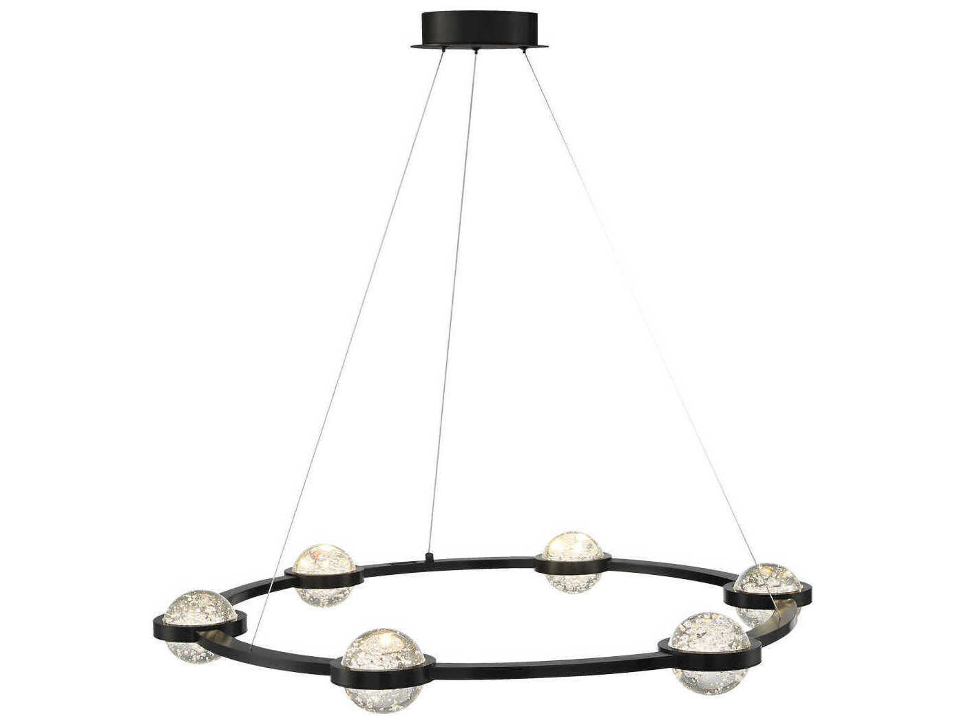 Eurofase Circolo Black Globe Chandelier
