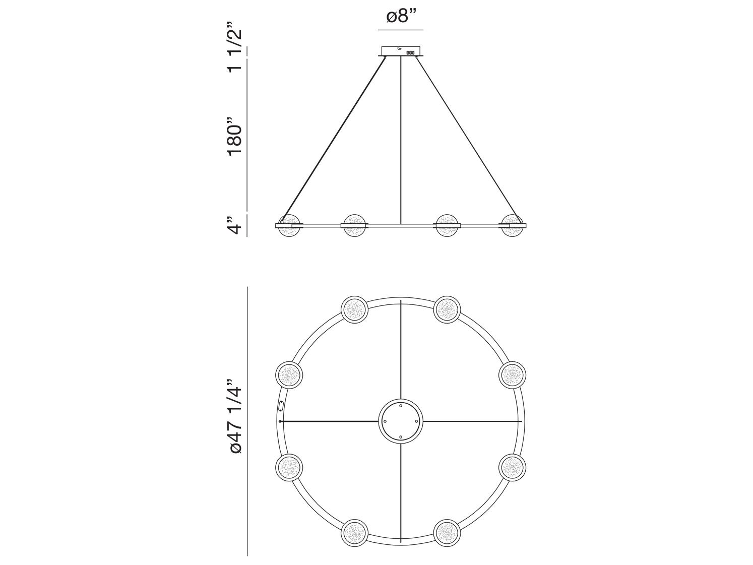 Eurofase Circolo Black Globe Chandelier