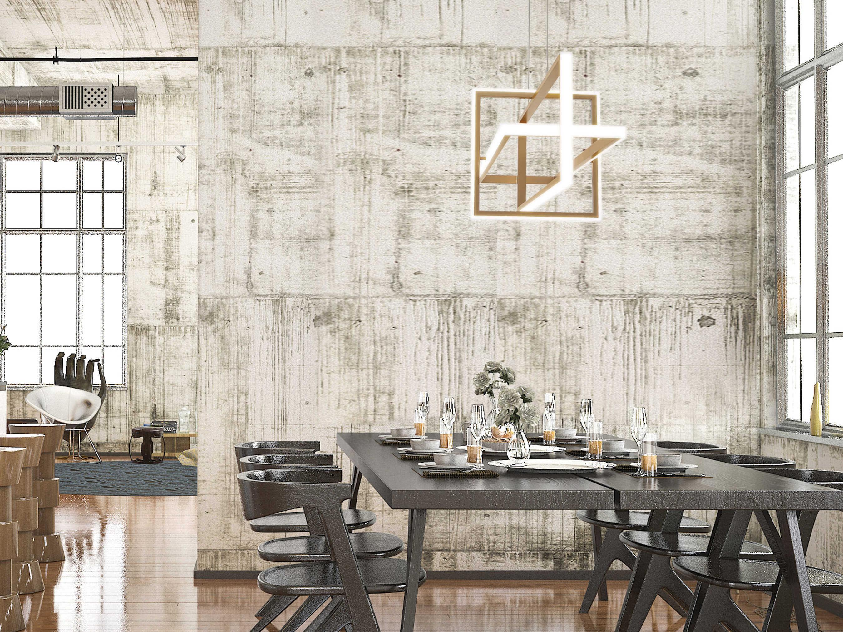 Eurofase Bordo Gold Geometric Island Pendant