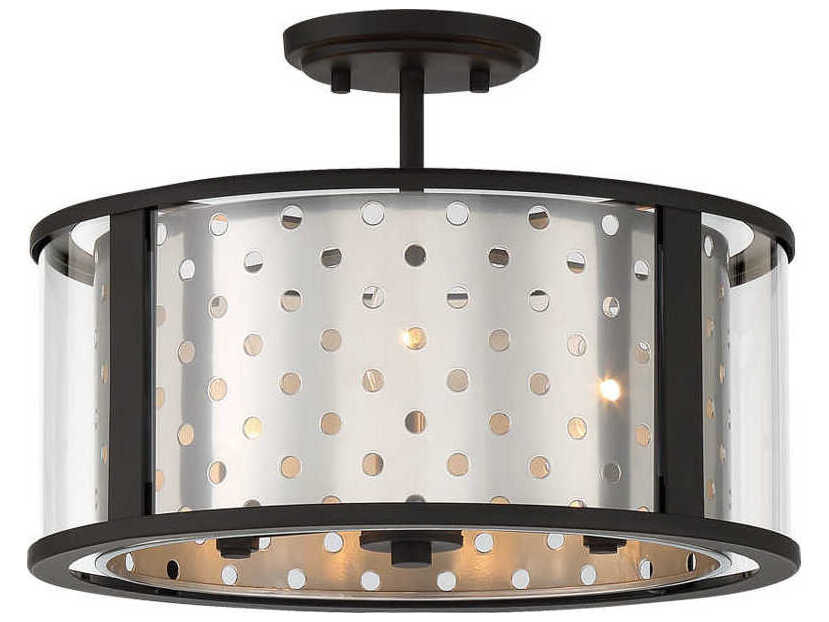Eurofase Grado 3-Light Chrome Drum Semi Flush Mount