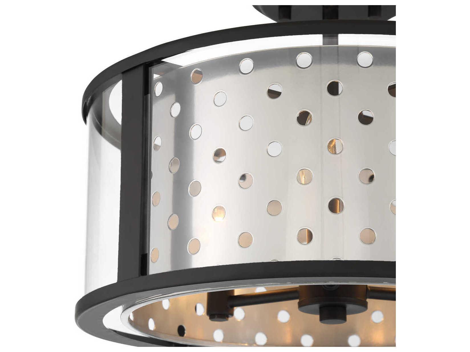 Eurofase Grado 3-Light Chrome Drum Semi Flush Mount
