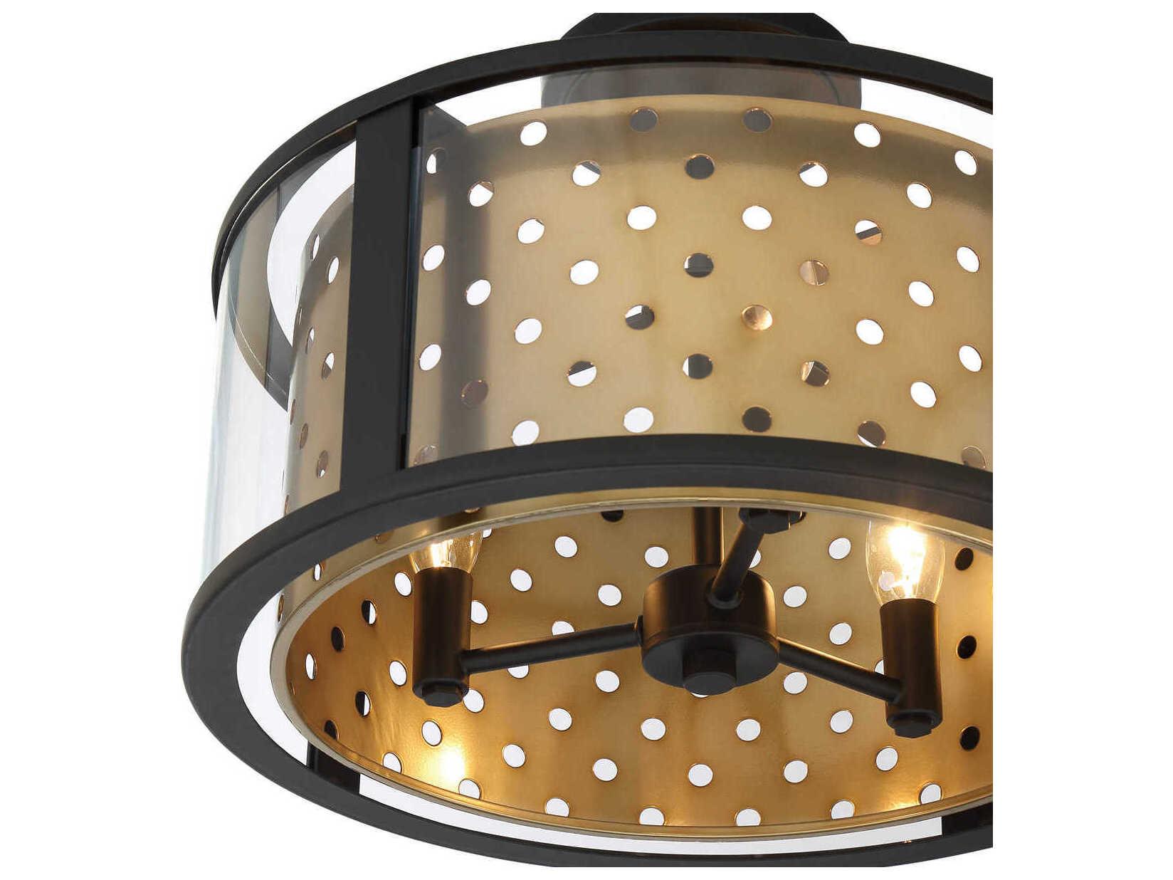 Eurofase Grado 3-Light Gold Drum Semi Flush Mount