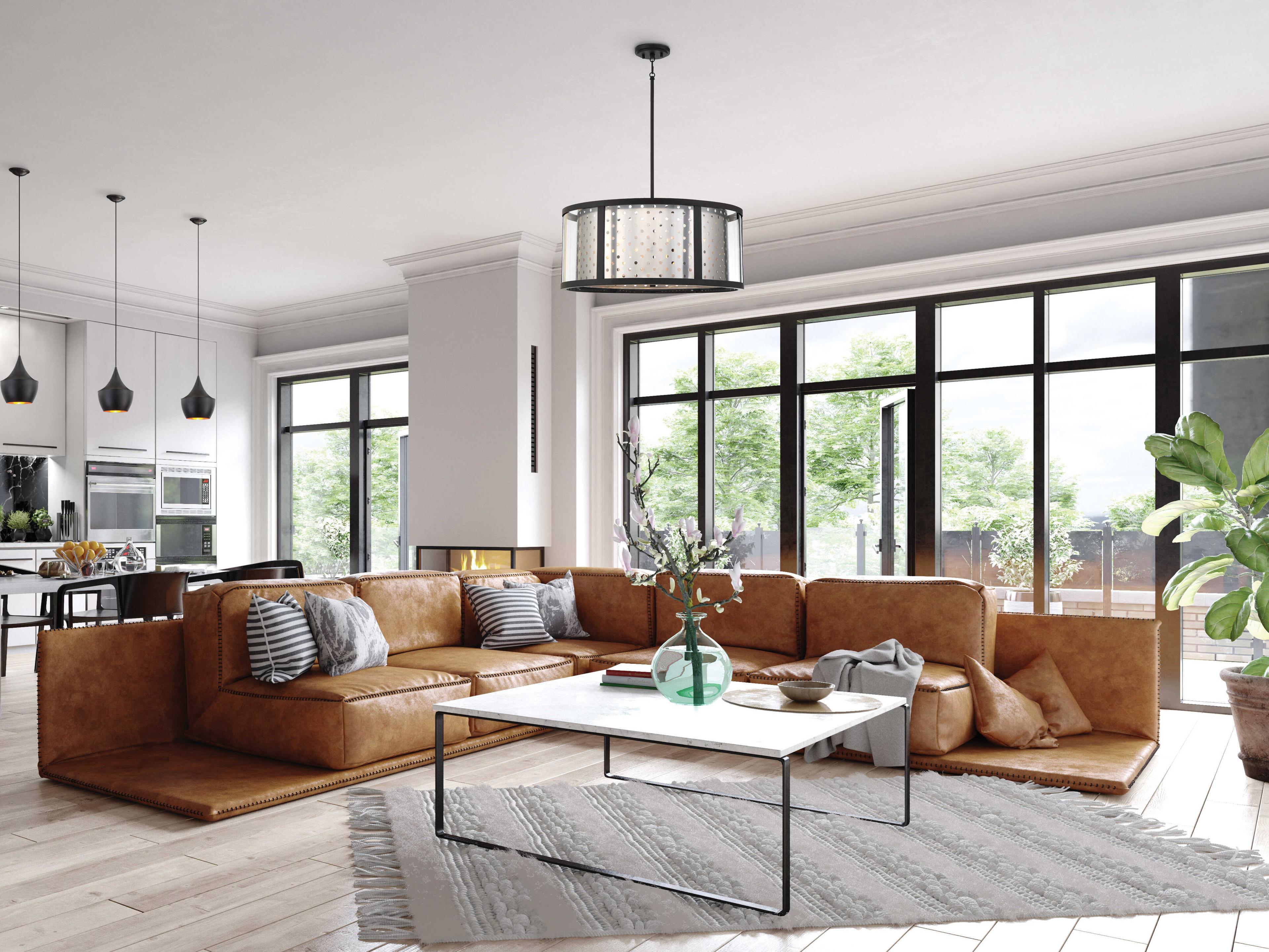 Eurofase Grado 6-Light Chrome Drum Pendant