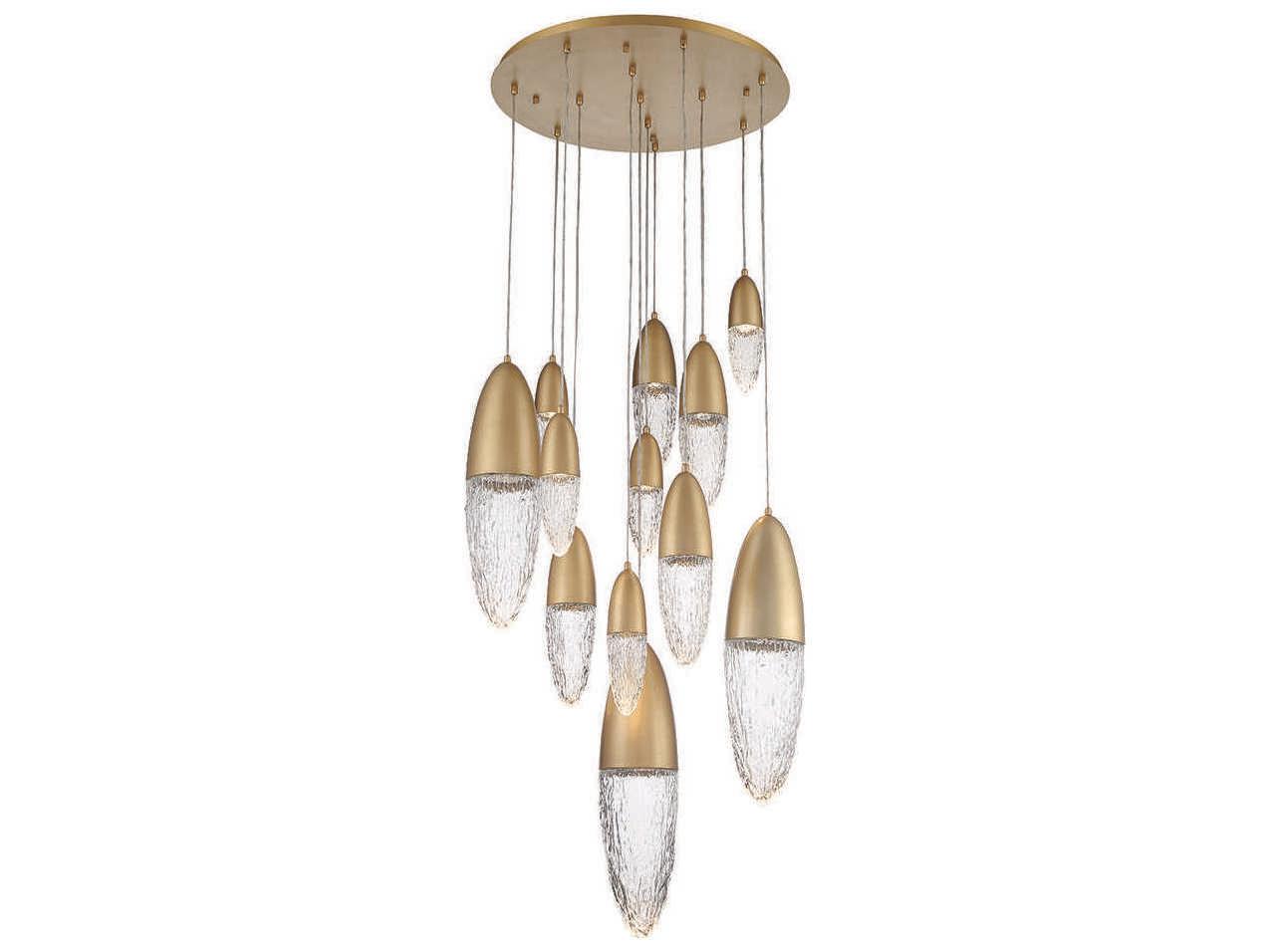 Eurofase Ecrou 12-Light Gold Glass Linear Pendant