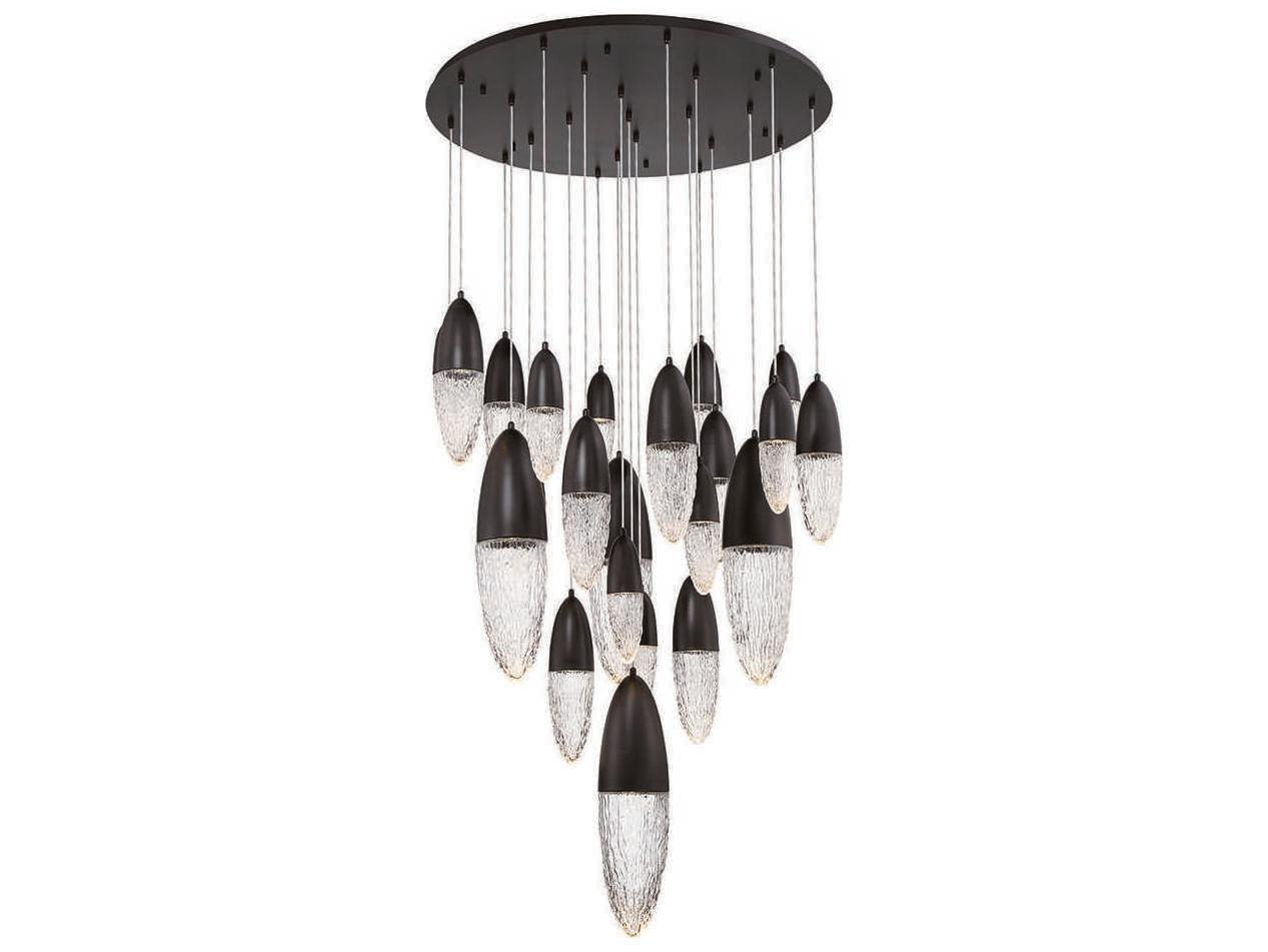 Eurofase Ecrou 22-Light Black Glass Linear Pendant