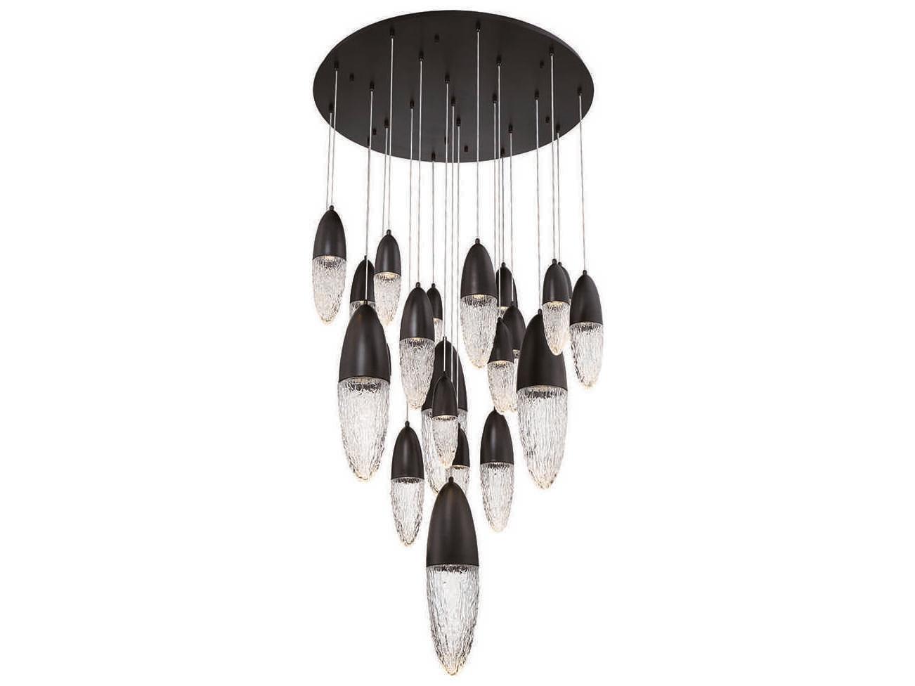 Eurofase Ecrou 22-Light Black Glass Linear Pendant