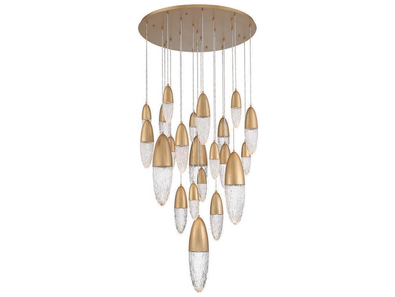 Eurofase Ecrou 22-Light Gold Glass Linear Pendant