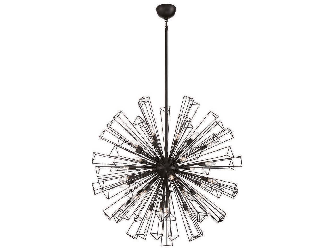 Eurofase Dendelio 29-Light Black Geometric Linear Pendant