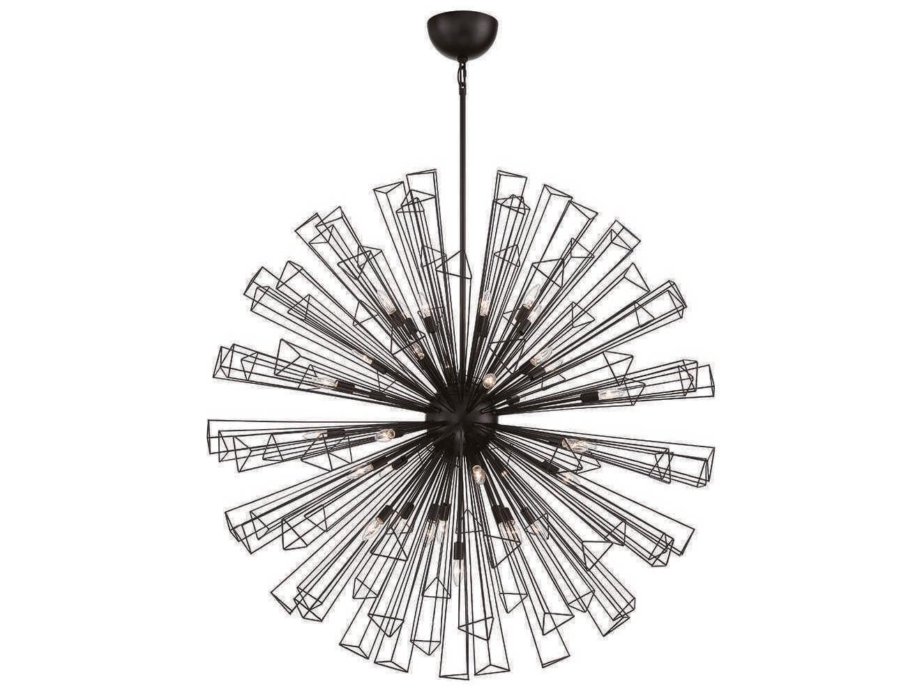 Eurofase Dendelio 35-Light Black Geometric Linear Pendant