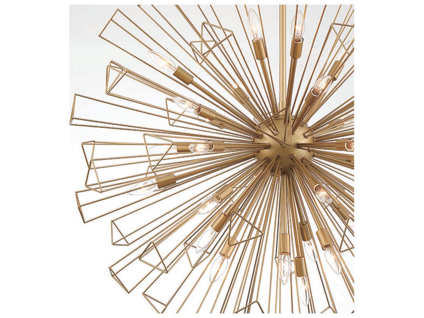 Eurofase Dendelio 35-Light Gold Geometric Linear Pendant