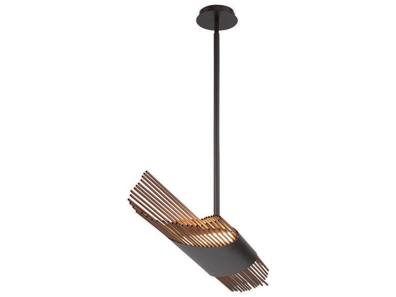 Eurofase Umura 2-Light Black And Aged Gold LED Geometric Linear Island Pendant