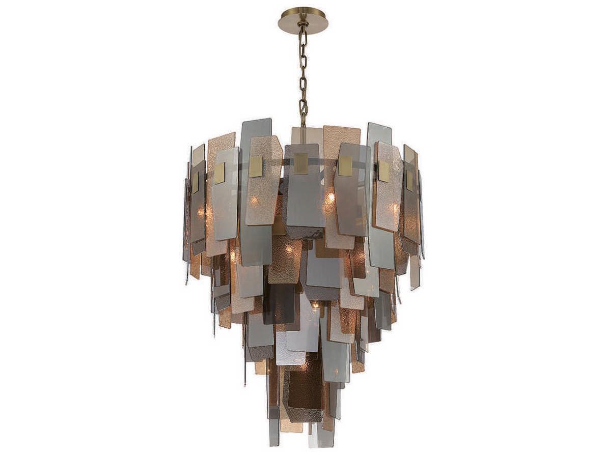 Eurofase Cocolina 19-Light9-Light Bronze Glass Geometric Linear Pendant