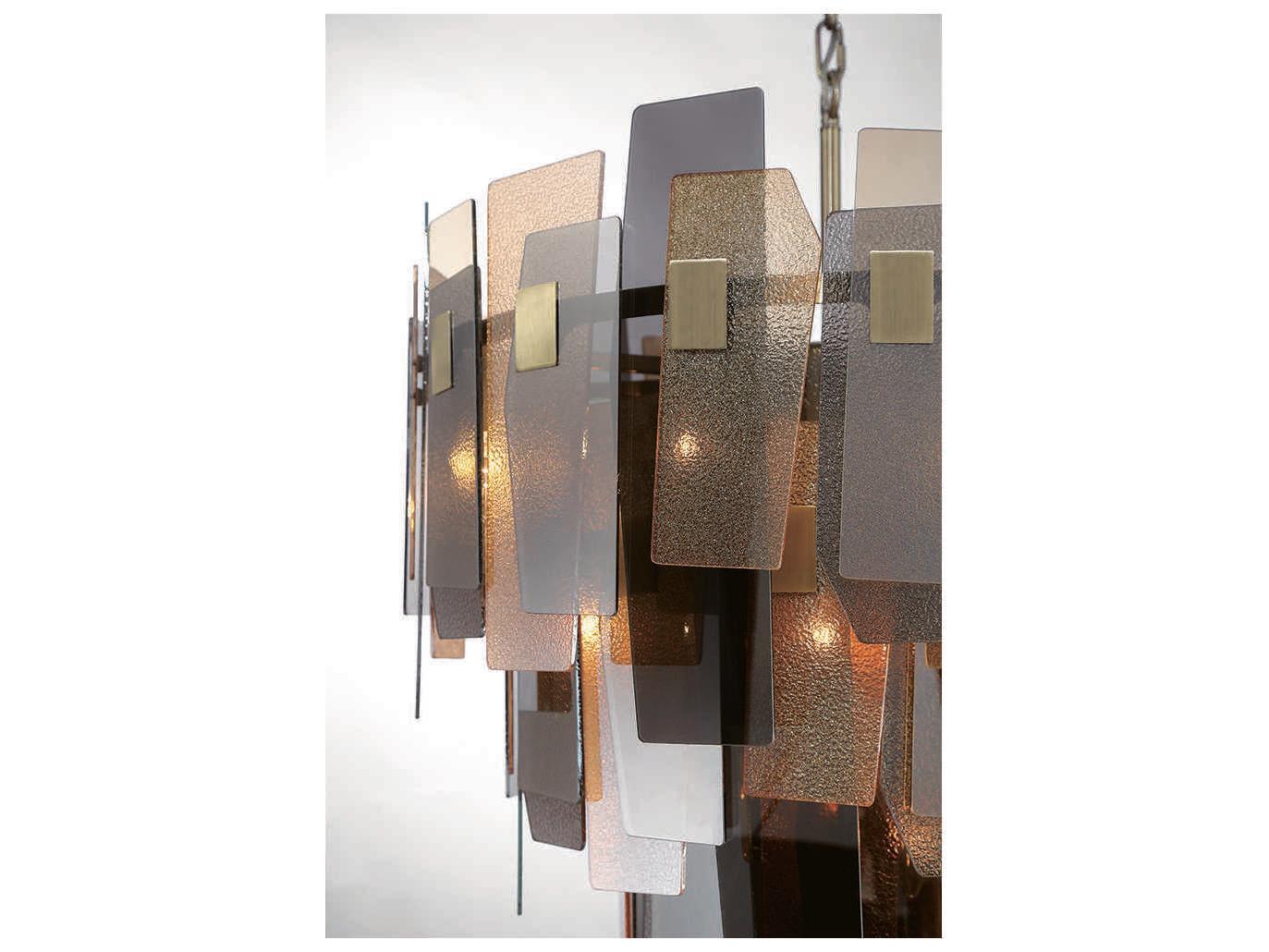 Eurofase Cocolina 19-Light9-Light Bronze Glass Geometric Linear Pendant