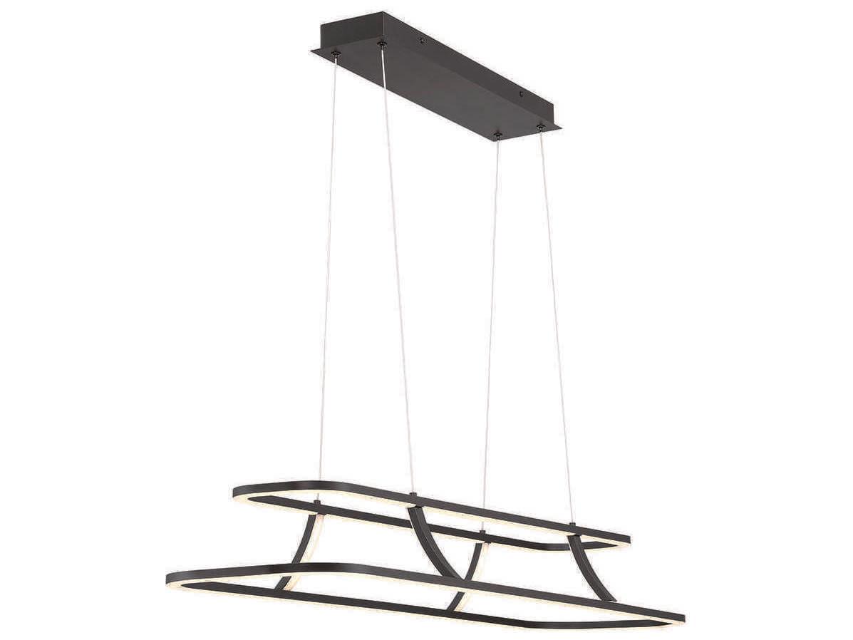 Eurofase Cadoux 1-Light Black LED Linear Island Pendant