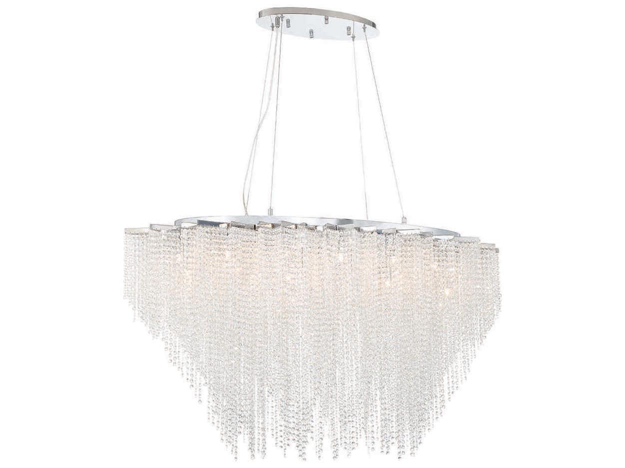 Eurofase Cohen 18-Light8-Light Chrome Crystal Linear Island Pendant
