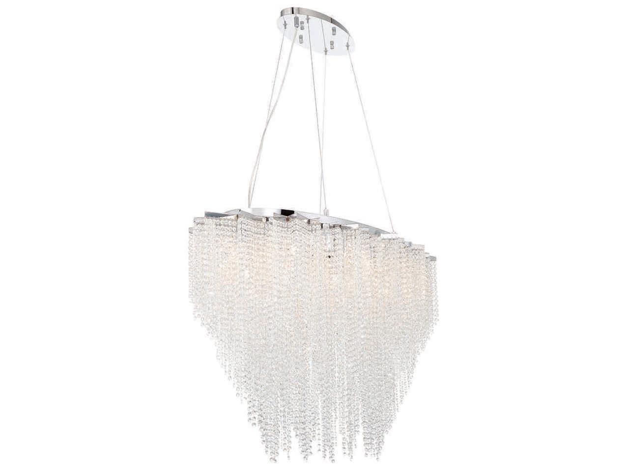 Eurofase Cohen 18-Light8-Light Chrome Crystal Linear Island Pendant