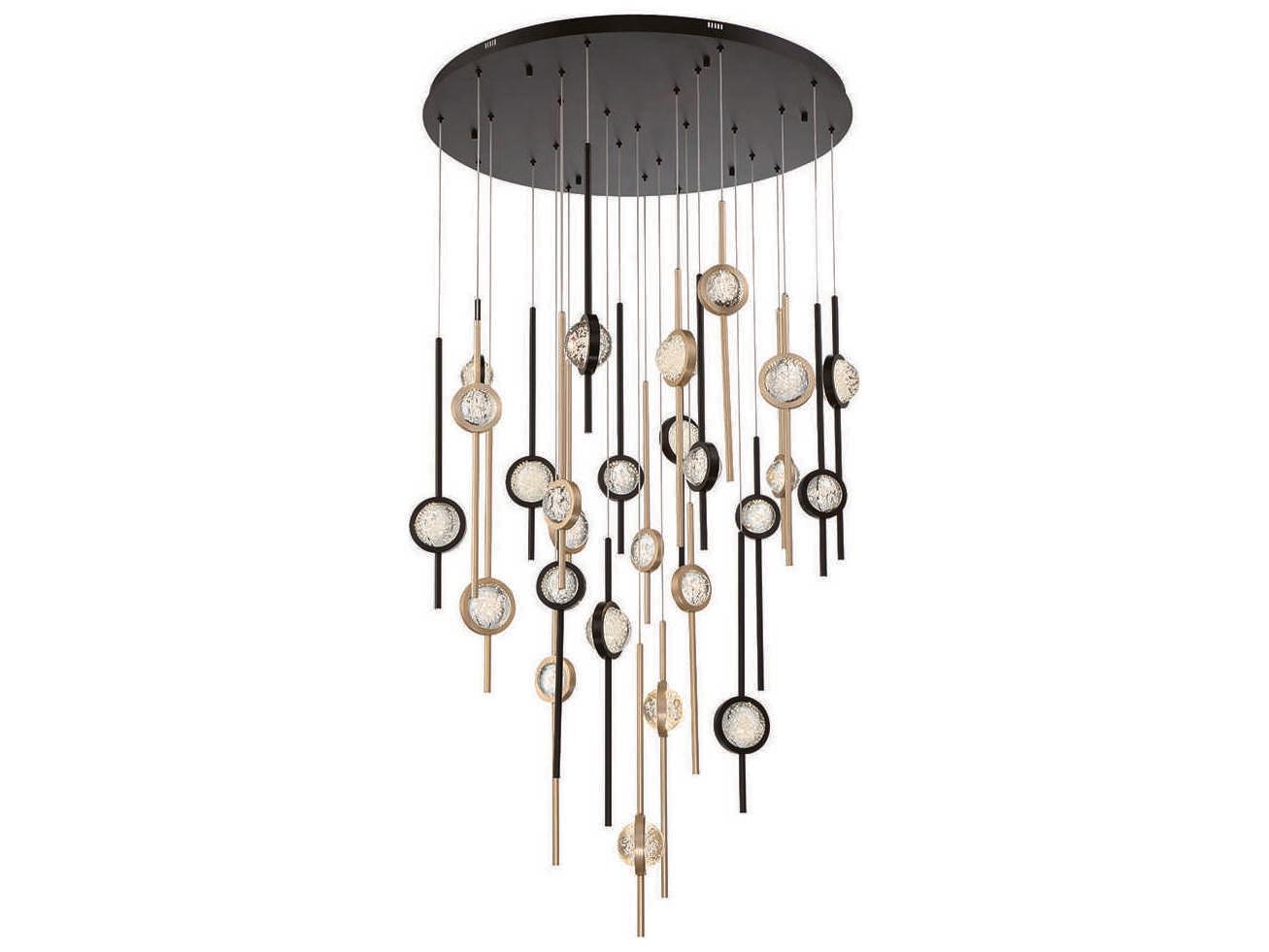 Eurofase Barletta 26-Light Mixed Black Brass LED Linear Pendant