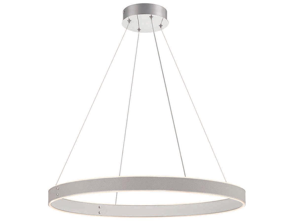 Eurofase Verdura 1-Light Grey White LED Linear Round Pendant