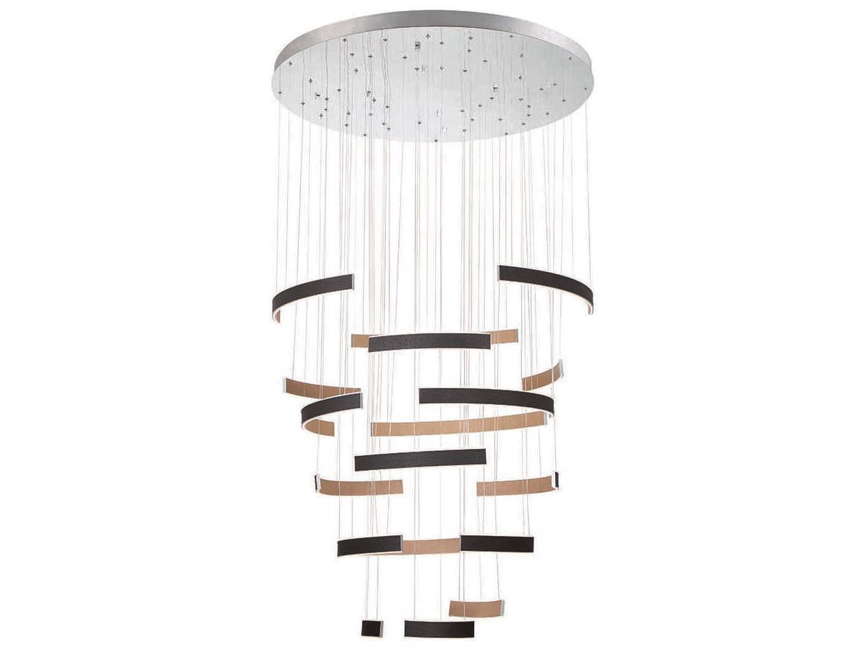 Eurofase Verdura 1-Light Black Brown LED Linear Round Pendant
