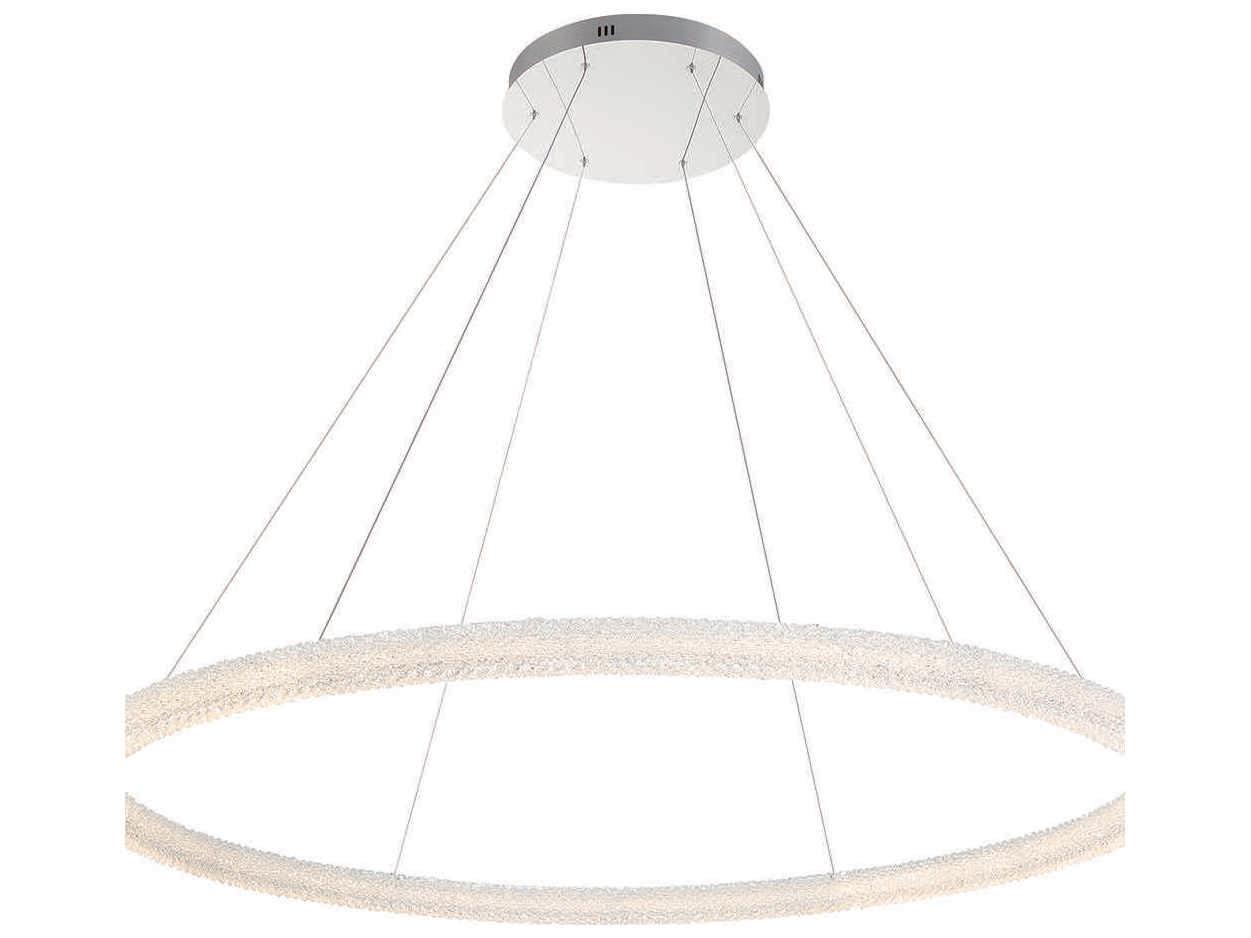 Eurofase Sassi 1-Light Chrome Crystal LED Linear Round Pendant