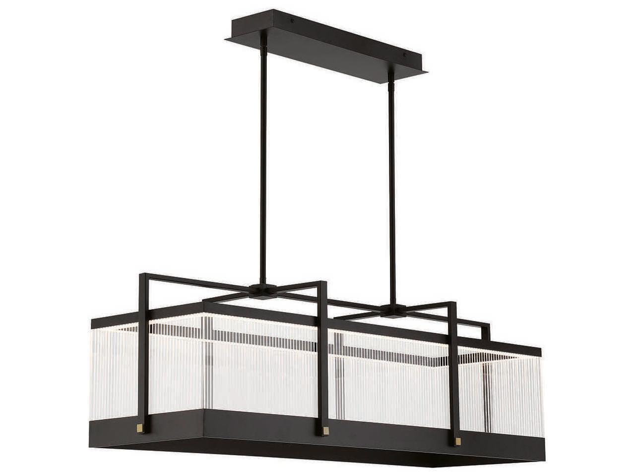 Eurofase Tye 1-Light Black LED Linear Island Pendant