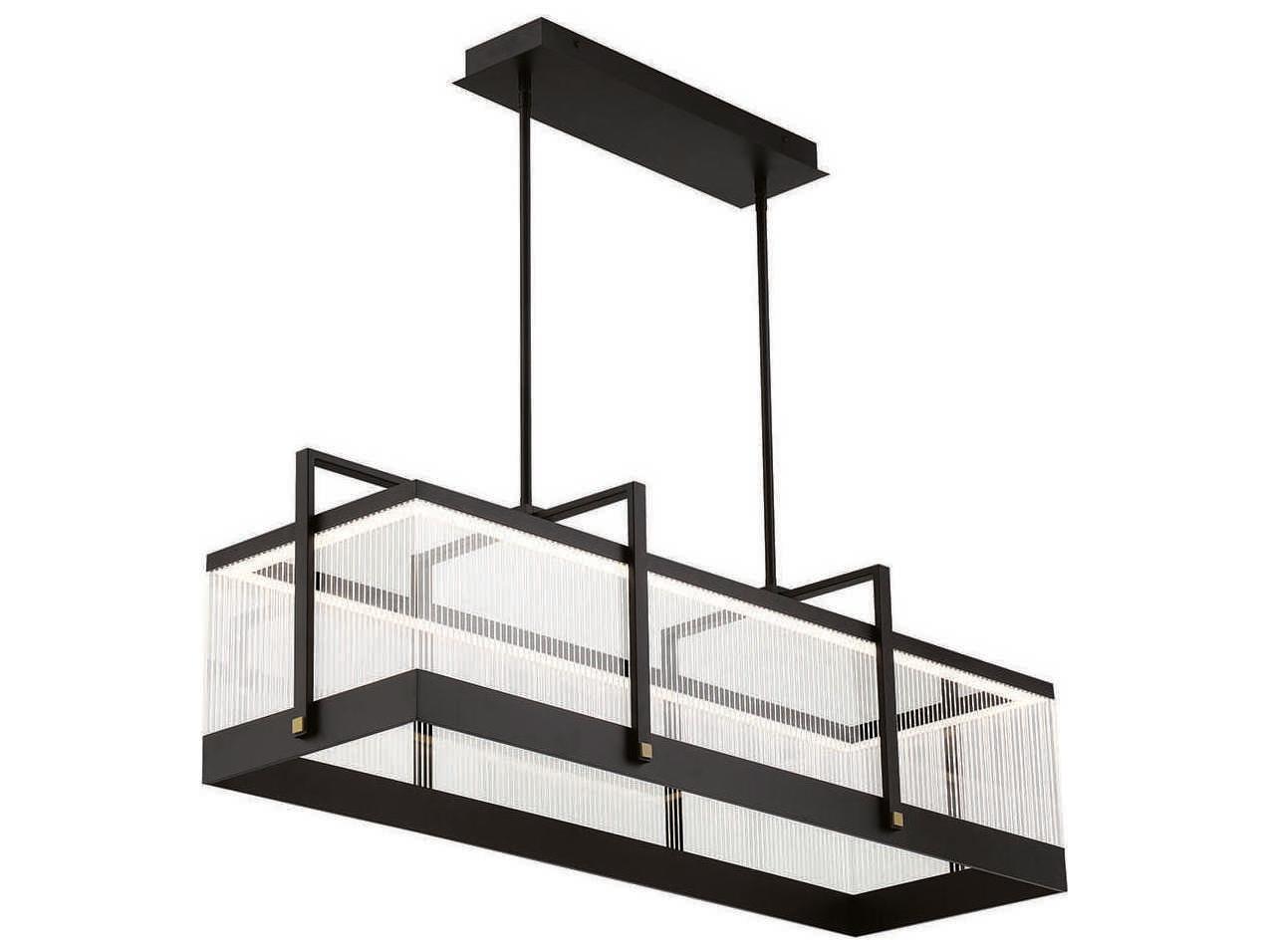Eurofase Tye 1-Light Black LED Linear Island Pendant