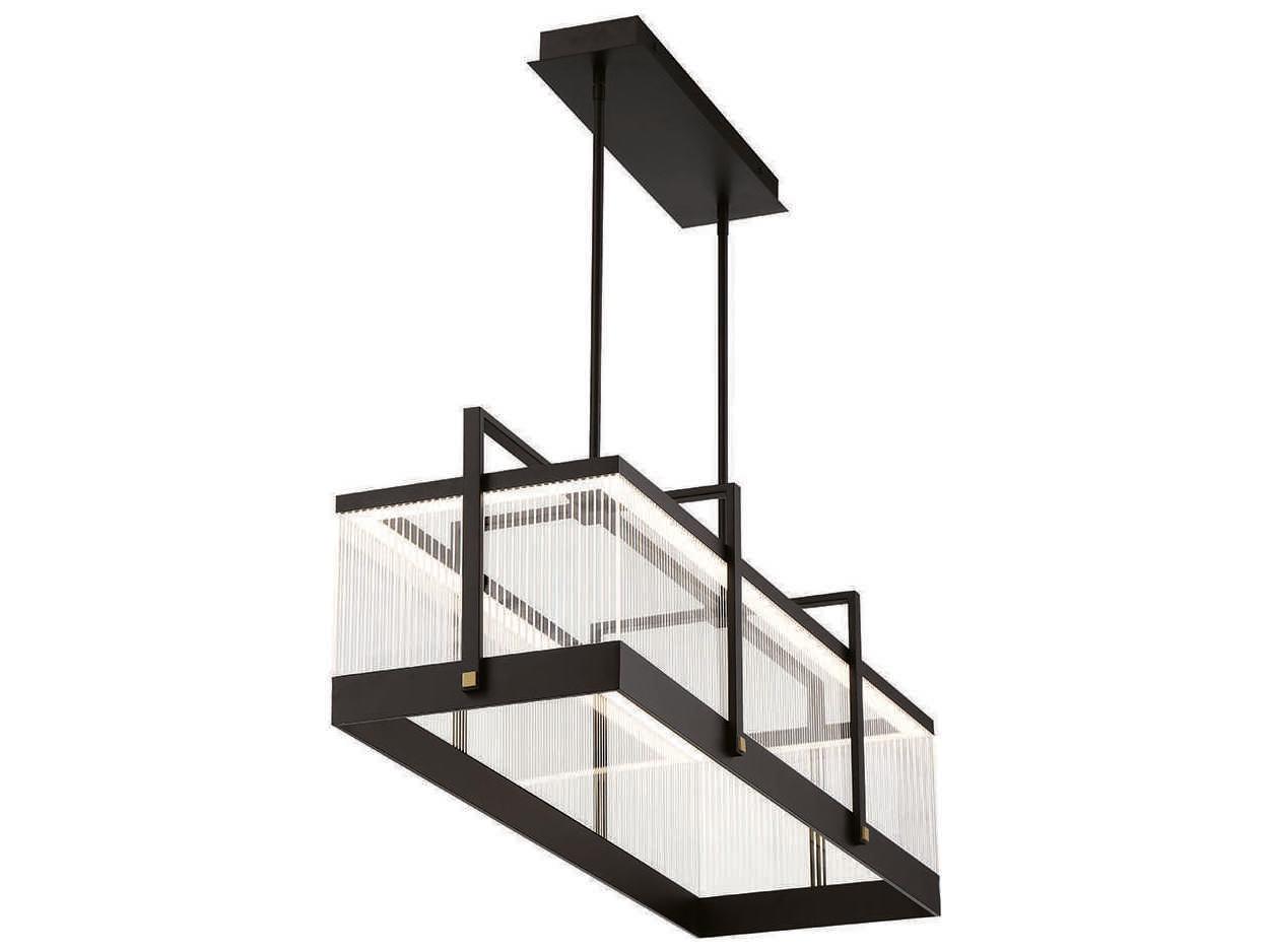 Eurofase Tye 1-Light Black LED Linear Island Pendant