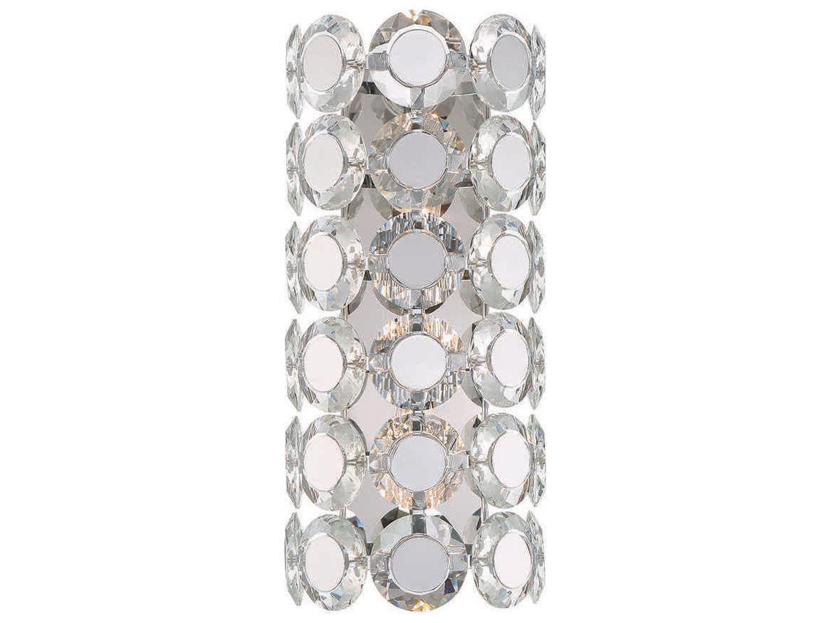Eurofase Perrene 2-Light Chrome Crystal Wall Sconce