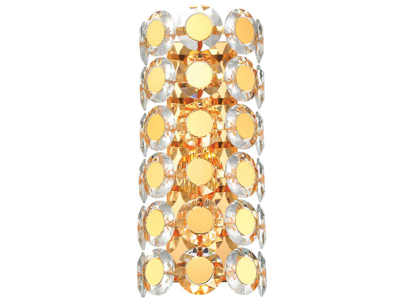 Eurofase Perrene 2-Light Gold Crystal Wall Sconce